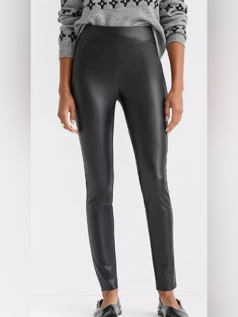 LOFT Black Faux Leather Skinny Leggings